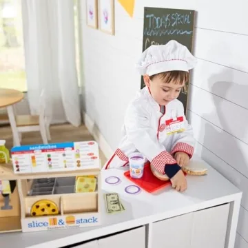 Melissa Doug Wooden Slice Stack Sandwich Counter Pretend Play