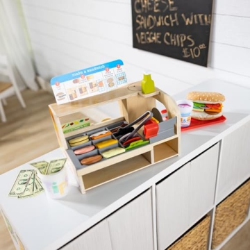 Melissa Doug Wooden Slice Stack Sandwich Counter Pretend Play