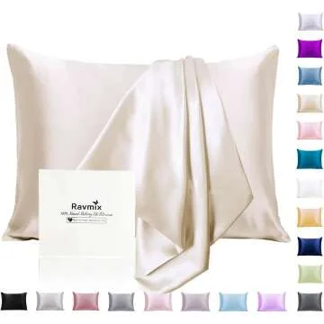 Ravmix Silk Pillowcase for Hair & Skin Care, Beige