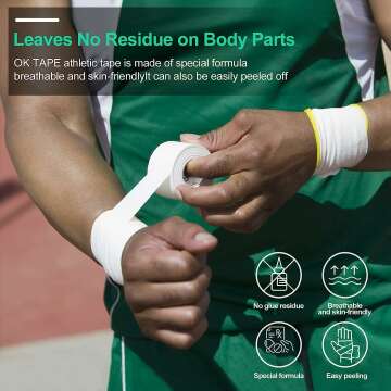 Strong Athletic Sports Tape for Athletes - 4 Rolls