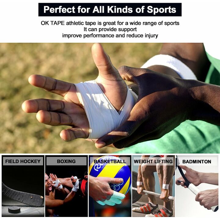 Strong Athletic Sports Tape for Athletes - 4 Rolls