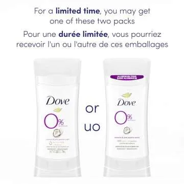 Dove 0% Aluminum Deodorant Stick Non-irritating Deodorant for Underarm Care Coconut and Pink Jasmine Kindest Aluminum Free Deodorant 2.6 oz