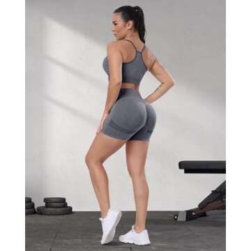 High Waisted Women's Scrunch Butt Gym Shorts in Dark Grey