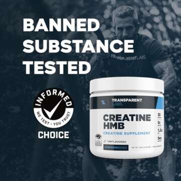 Transparent Labs Creatine HMB - Premium Creatine Monohydrate with HMB for Optimal Performance and Mu...