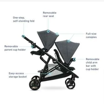 Graco Ready2Grow 2.0 Double Stroller Features Bench Seat and Standing Platform Options, Rafa