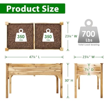 PrimeZone Acacia Wood Raised Garden Bed for Outdoor Spaces