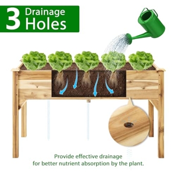 PrimeZone Acacia Wood Raised Garden Bed for Outdoor Spaces