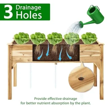 PrimeZone Acacia Wood Raised Garden Bed for Outdoor Spaces