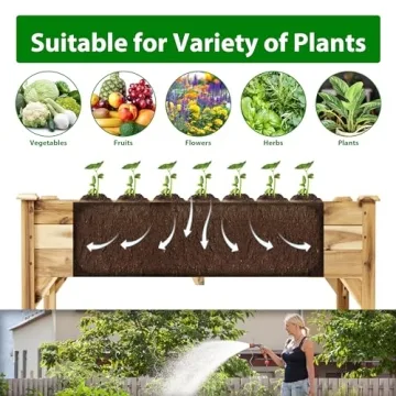 PrimeZone Acacia Wood Raised Garden Bed for Outdoor Spaces