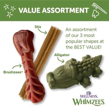 Whimzees Natural Dog Dental Chews for Fresh Breath