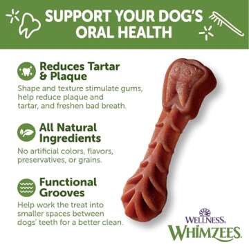 Whimzees Natural Dog Dental Chews for Fresh Breath