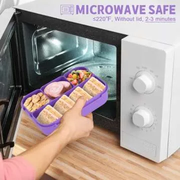 Shell and Turtle Bento Box with 4 Compartments for All Ages