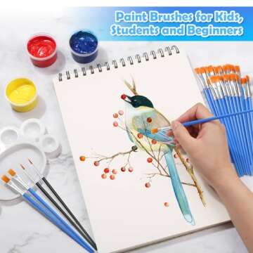 200 Pcs Small Paint Brushes Bulk, Anezus Kids Paint Brushes Detail Fine Brushes with Flat and Round ...