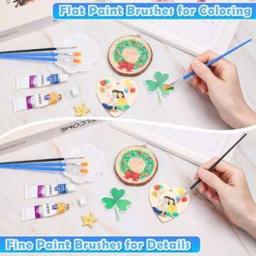 200 Pcs Small Paint Brushes Bulk, Anezus Kids Paint Brushes Detail Fine Brushes with Flat and Round Tip Acrylic Paint Brushes Set for Classroom Water Color Canvas Painting Touch Up