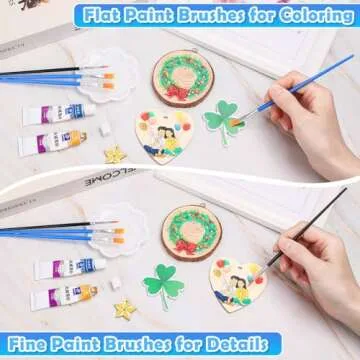 200 Pcs Small Paint Brushes Bulk, Anezus Kids Paint Brushes Detail Fine Brushes with Flat and Round Tip Acrylic Paint Brushes Set for Classroom Water Color Canvas Painting Touch Up