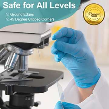 Unifrog Microscope Slides and Covers, Blank Glass Slides for Microscope Set - 50 Slides, 100 Coversl...