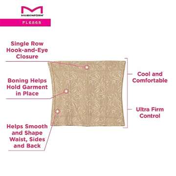 Maidenform womens Nipper Ultra Firm Control Trainer waist shapewear, White, Small US