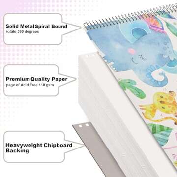 MEMX Kids Sketch Book, 110GSM, Spiral Bound, 100 Pages