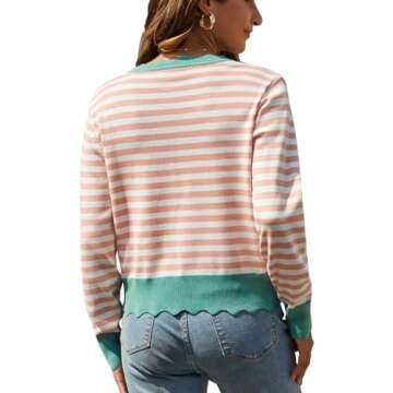 Teepie Women's Lightweight Cardigans Casual Long Sleeve V-Neck Button Print Sweaters Open Front Outerwear