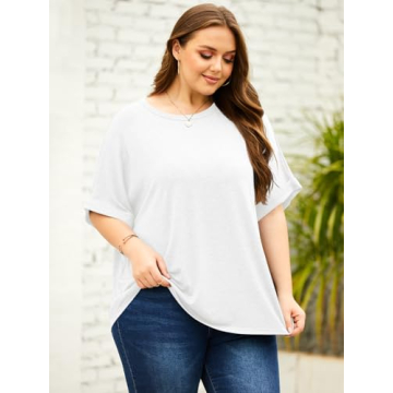 Langwyqu Women’s Trendy Oversized T-shirt for Summer Comfort