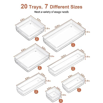 Smartake Drawer Organizers: 20-Piece Set for All Spaces