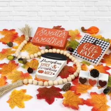 DAZONGE 7PCS Rustic Fall Decor for Home