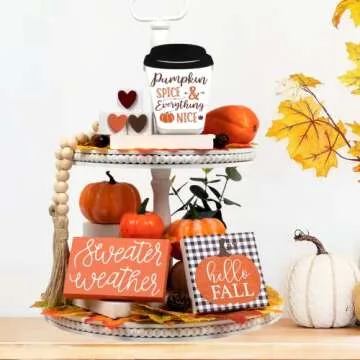 DAZONGE 7PCS Rustic Fall Decor for Home