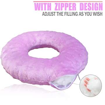 Ear Piercing Pillows for Side Sleeper with Ear Hole CNH Piercing Pillows Support Head Ear Pain Relief Ear Pressure Sore Side Sleeping Ear Guard, Minky Dot Lavender