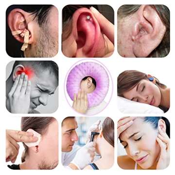 Ear Piercing Pillows for Side Sleeper with Ear Hole CNH Piercing Pillows Support Head Ear Pain Relief Ear Pressure Sore Side Sleeping Ear Guard, Minky Dot Lavender