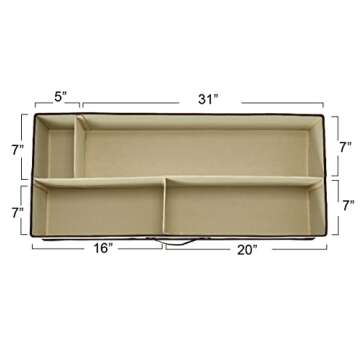 Household Essentials Gift Wrap Organizer with Lid, Natural and Brown