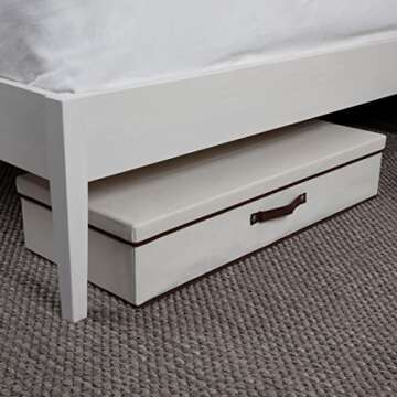 Household Essentials Gift Wrap Organizer with Lid, Natural and Brown