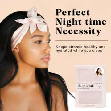 Kitsch Multi-way Satin Head Scarf for Women -Soft Silk Scarf, Head Wrap for Sleeping, Pink Hair Scarf for Women's Hair, Elegant Head Coverings for Women, Silk Bandana for Hair Wrapping at Night, Blush