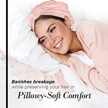 Kitsch Multi-way Satin Head Scarf for Women -Soft Silk Scarf, Head Wrap for Sleeping, Pink Hair Scarf for Women's Hair, Elegant Head Coverings for Women, Silk Bandana for Hair Wrapping at Night, Blush