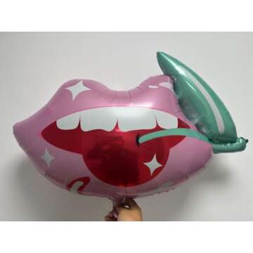 4pcs Lip Cherry Balloons - Fun Summer Party Decorations for Birthdays