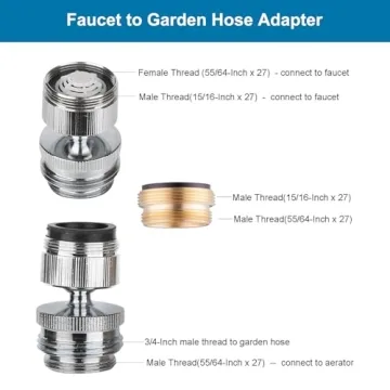 Hibbent Faucet Adapter Kit - Connect Garden Hose Easily