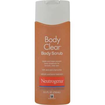 Neutrogena Body Clear Oil Free Acne Body Scrub with Salicylic Acid Acne Treatment Medicine, Exfoliat...