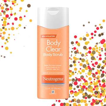 Neutrogena Body Clear Oil Free Acne Body Scrub with Salicylic Acid Acne Treatment Medicine, Exfoliating Salicylic Acid Body Wash to Treat Acne on Back, Chest, and Shoulders, 8.5 fl. oz
