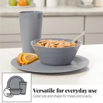 Durable US Acrylic Newport Plastic Dinnerware Set for 4