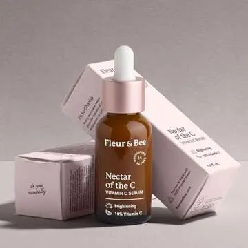 Vitamin C Serum for Face - 10% Vitamin C with Hyaluronic Acid, Vitamin E - Vegan & Clean - Anti Aging, Reduce Appearance of Wrinkles, Dark Age Spots, Lines - Nectar of the C by Fleur & Bee (1 Fl Oz)