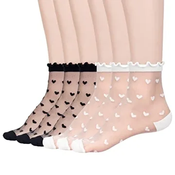 Stylish Mcool Mary Women's Ruffle Socks - Sheer & Elegant Ankle Wear for Any Occasion