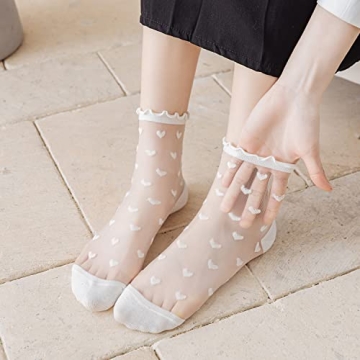 Stylish Women's Ruffle Socks - Sheer Ankle Fashion