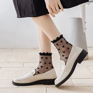 Stylish Women's Ruffle Socks - Sheer Ankle Fashion