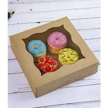 CHERRY 15-Pack Bakery Boxes with Window for Desserts