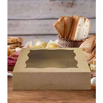 CHERRY 15-Pack Bakery Boxes with Window for Desserts
