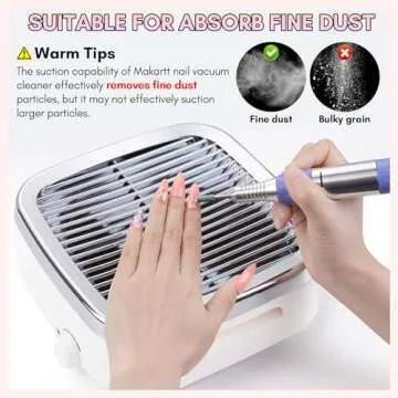 Makartt Nail Dust Collector - 60W Extractor Vacuum Dust Collector for Nails Acrylic Nail Drill Dust Extractor Beauty Gift Nail Salon Equipment with 2 Powerful Nail Fan MK200