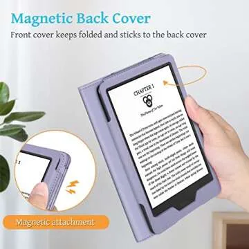 Fintie Stand Case for 6" All-New Kindle (11th Generation-2024/2022 Release) - PU Leather Cover with Auto Sleep/Wake Card Slot & Hand Strap for Kindle 2024/2022 11th Generation e-Reader, Lilac Marble