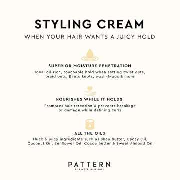 PATTERN Beauty by Tracee Ellis Ross Styling Cream - Hold & Definition for Curly Hair 3b-4c, 25 fl oz