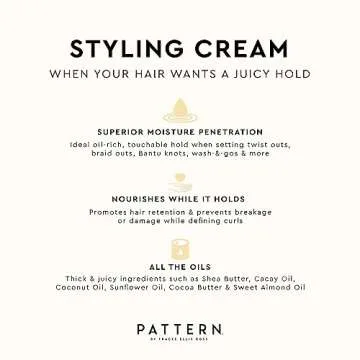PATTERN Beauty by Tracee Ellis Ross Styling Cream - Hold & Definition for Curly Hair 3b-4c, 25 fl oz