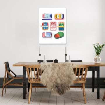 Vintage Food Art Sardine Print for Kitchen Decor