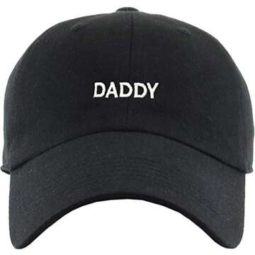 KBSV-084 BLK Daddy Dad Hat Baseball Cap Vintage Distressed Classic Polo Style Adjustable Cotton
